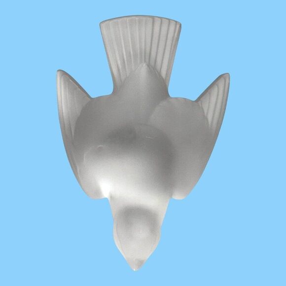 Lalique France Frosted Crystal Colereux Sparrow Bird Figurine Paperweight VTG - Picture 4 of 8